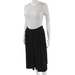 L'Autre Chose Womens Pleated Midi Skirt Black Polyester Zip Size 44